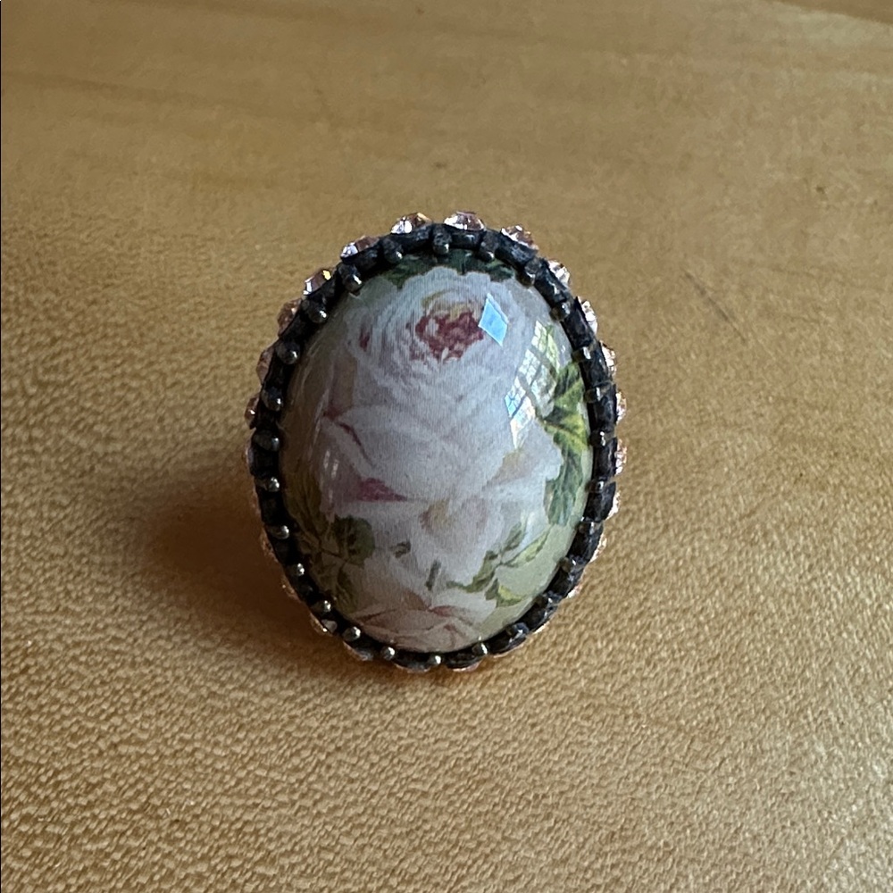 Michal Negril Rose Ring with pink accents